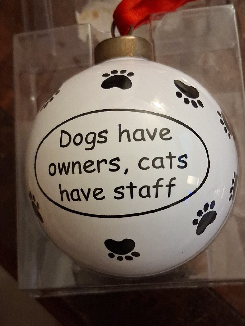 Paw-Print Pet Ornament - Decorative Dog Quote